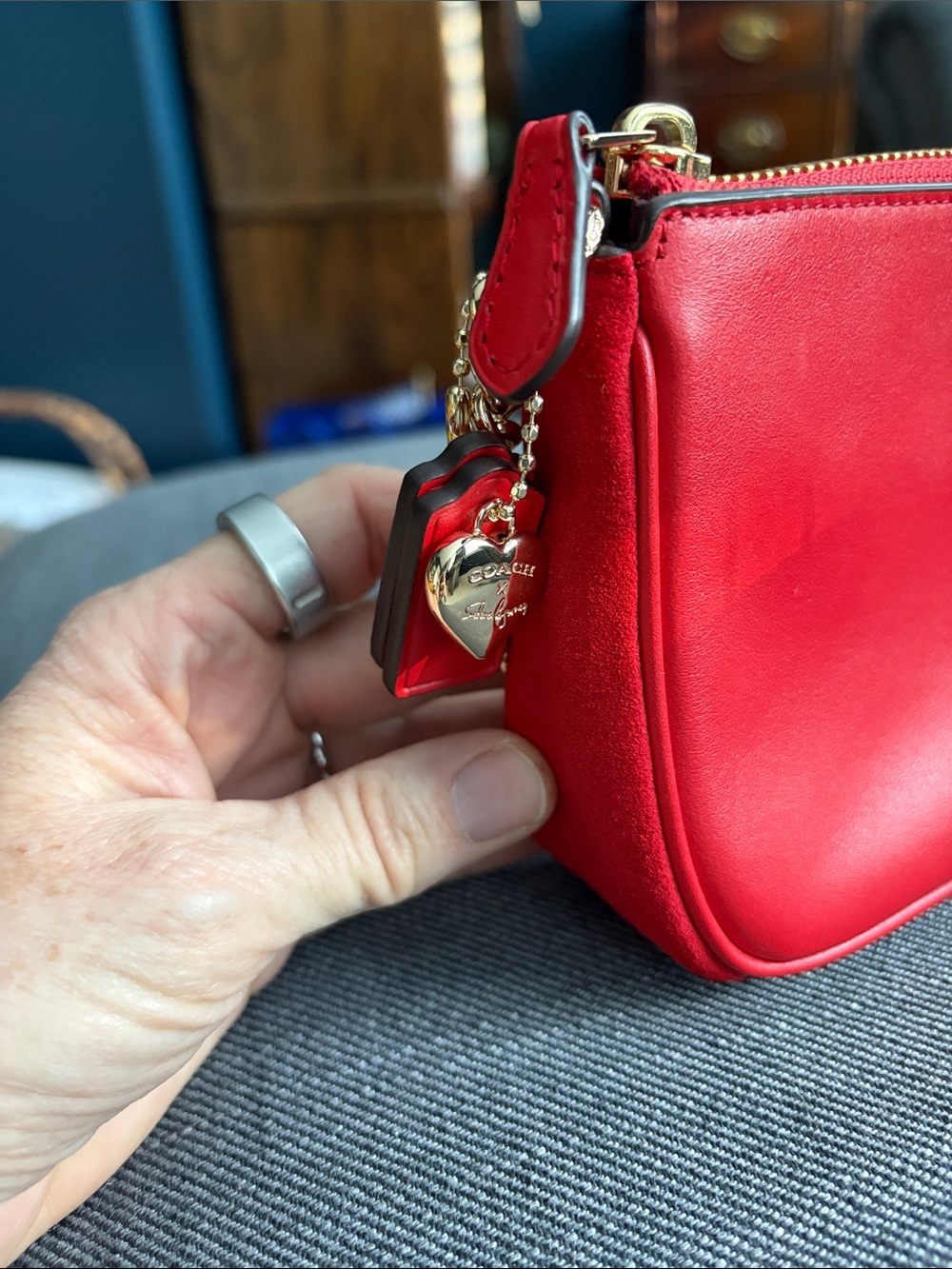 Coach Red Leather Mini Shoulder Bag with Gold Chain - Selena Gomez partnership - Picture 6 of 9